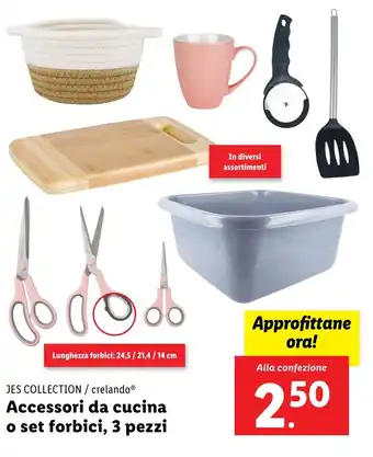 Lidl JES COLLECTION / crelando Accessori da cucina o set forbici, 3 pezzi offerta