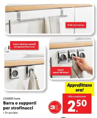 Lidl LIVARNO home Barra o supporti per strofinacci offerta