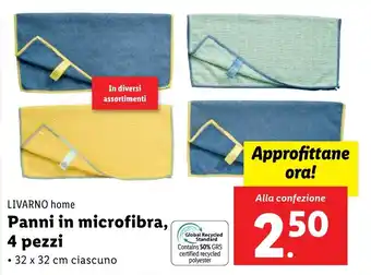 Lidl LIVARNO home Panni in microfibra, 4 pezzi offerta