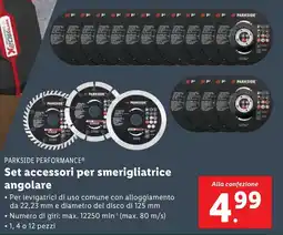 Lidl PARKSIDE PERFORMANCE Set accessori per smerigliatrice angolare offerta