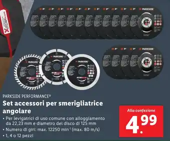 Lidl PARKSIDE PERFORMANCE Set accessori per smerigliatrice angolare offerta