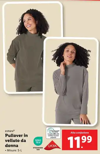 Lidl esmara Pullover in velluto da donna offerta