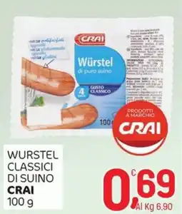 Crai Wurstel classici di suino CRAI offerta