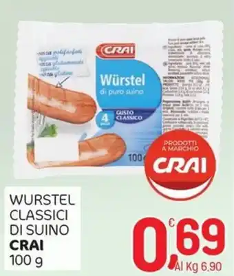 Crai Wurstel classici di suino CRAI offerta