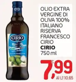 Crai Olio extra vergine di oliva 100% italiano riserva francesco CIRIO offerta