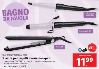 Lidl SILVERCREST PERSONAL CARE Piastra per capelli o arricciacapelli offerta