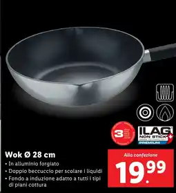 Lidl Wok Ø 28 cm offerta