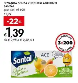 Bennet Bevanda senza zuccheri aggiunti SANTAL offerta