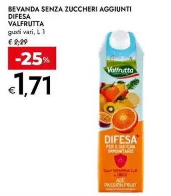 Bennet Bevanda senza zuccheri aggiunti difesa VALFRUTTA offerta