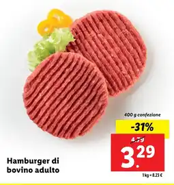 Lidl Hamburger di bovino adulto offerta