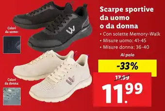 Lidl Scarpe sportive da uomo o da donna offerta