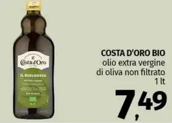 Pam COSTA D'ORO BIO olio extra vergine di oliva non filtrato offerta