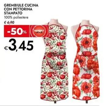 Bennet Grembiule cucina con pettorina stampato offerta