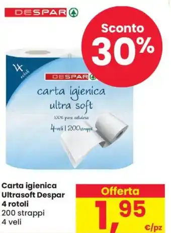 Despar Carta igienica Ultrasoft Despar offerta