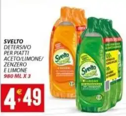 Supermercati Trisss SVELTO Detersivo per piatti aceto/limone/ zenzero e limone offerta