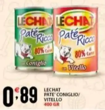 Supermercati Trisss LECHAT pate' coniglio/ vitello offerta