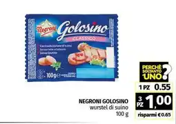 Pam NEGRONI GOLOSINO wurstel di suino offerta