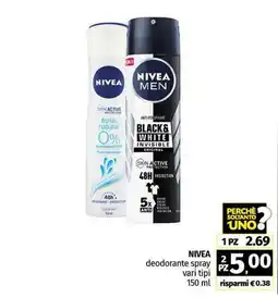 Pam NIVEA deodorante spray offerta