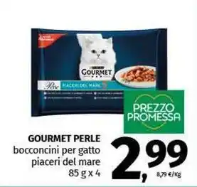 Pam GOURMET PERLE bocconcini per gatto piaceri del mare offerta