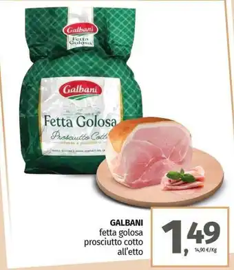 Pam GALBANI fetta golosa prosciutto cotto offerta