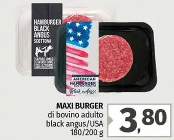 Pam MAXI BURGER di bovino adulto black angus/USA offerta