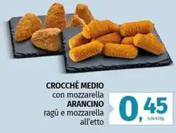 Pam CROCCHÈ MEDIO con mozzarella ARANCINO ragù e mozzarella offerta