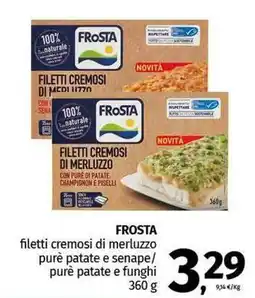 Pam FROSTA filetti cremosi di merluzzo purè patate e senape/ purè patate e funghi offerta