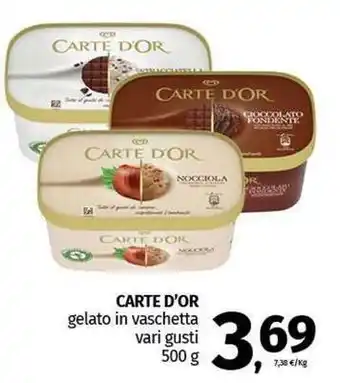 Pam CARTE D'OR gelato in vaschetta vari gusti offerta