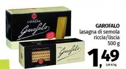 Pam GAROFALO lasagna di semola riccia/liscia offerta