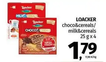 Pam LOACKER choco&cereals/ milk&cereals offerta