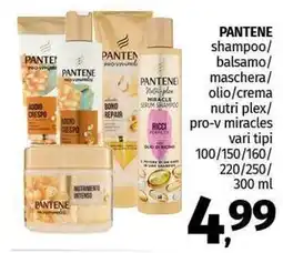 Pam PANTENE shampoo/ balsamo/ maschera/ olio/crema nutri plex/ pro-v miracles offerta