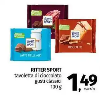 Pam RITTER SPORT tavoletta di cioccolato gusti classici offerta