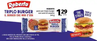 Pam ROBERTO pane per triplo burger con semi di sesamo offerta