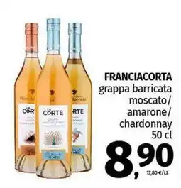 Pam FRANCIACORTA grappa barricata moscato/ amarone/ chardonnay offerta