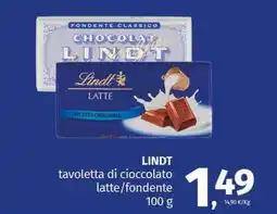 Pam LINDT tavoletta di cioccolato latte/fondente offerta