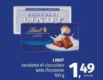 Pam LINDT tavoletta di cioccolato latte/fondente offerta