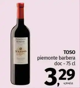 Pam TOSO piemonte barbera doc offerta