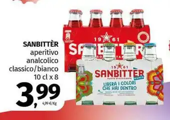 Pam SANBITTÈR aperitivo analcolico classico/bianco offerta