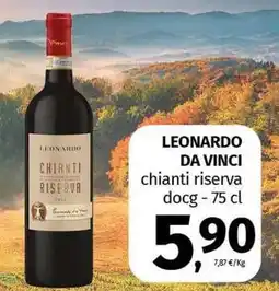 Pam LEONARDO DA VINCI chianti riserva docg offerta