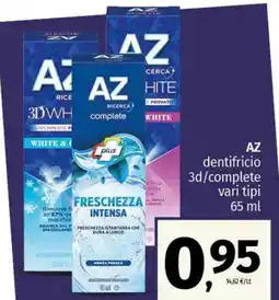 Pam AZ dentifricio 3d/complete vari tipi offerta