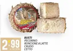 Sisa Busti pecorino roncione a latte crudo offerta