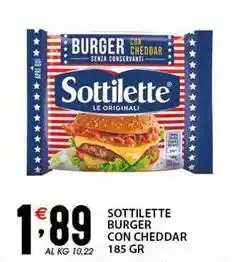 Sisa Sottilette burger con cheddar offerta