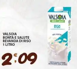 Sisa Valsoia bontà e salute bevanda di riso offerta