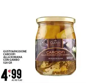 Sisa Gusto&passione carciofi alla romana con gambo offerta