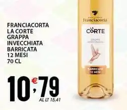 Sisa Franciacorta la corte grappa invecchiata barricata 12 mesi offerta