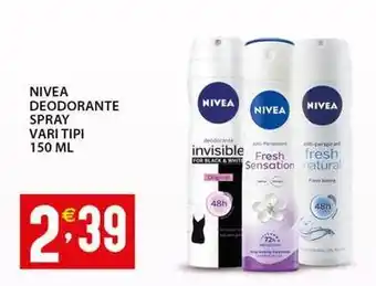 Sisa Nivea deodorante spray vari tipi offerta