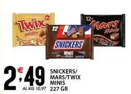 Sisa Snickers/ mars/twix minis offerta