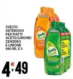 Sisa Svelto detersivo per piatti aceto/limone/ zenzero e limone offerta