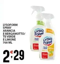 Sisa Lysoform spray arancia e bergamotto/ te verde e limone offerta