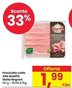 Eurospar Prosciutto cotto Alta Qualità Stella Negroni offerta